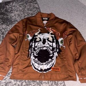 Cactus Jack Travis Scott Astro World Team Sports Jacket Brown Size Large